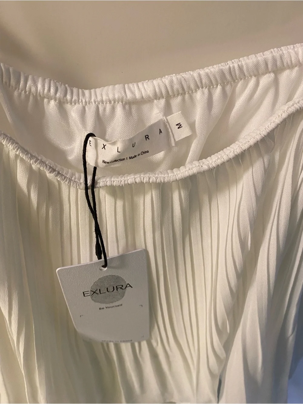 EXLURA White Pleated Strapless Romper - Picture 7 of 11